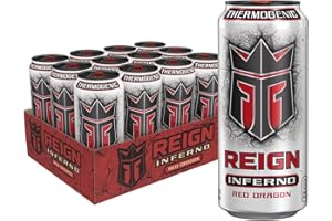 Reign Inferno Red Dragon, Thermogenic Fuel, Fitness and Performance Drink, 16 Fl Oz (Pack of 12)
