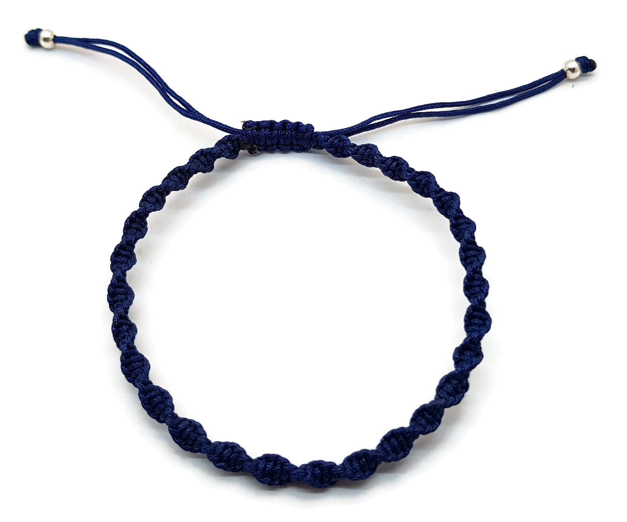 MYSTIC JEWELS – Macrame Rotating Bracelet – Coloured Thread Kabbalah – Amulet – Evil Eye Protection, Good Luck blue