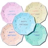 Coterie Happy Birthday Large Plates - 9.25” Disposable Party Plates (10-Pack) | Premium Paper Plates for Cake, Snacks & Meals | Fun & Festive Birthday Party Supplies for Kids & Adults