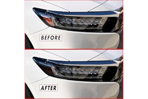 SlickMod PreCut Vinyl Smoke Tint for 2018-2022 Honda Accord Headlight (3. Amber Sidemarker Delete, 20 Percent Dark Smoke)