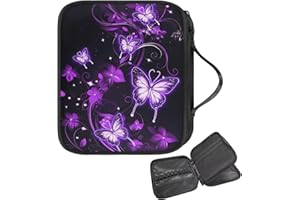 Fuojuvelie Crochet Bag Organizer Butterfly Knitting Needle Case with Handle Easy to Transport Crochet Hook Case for Knitting Accessories and Hooks Organizer