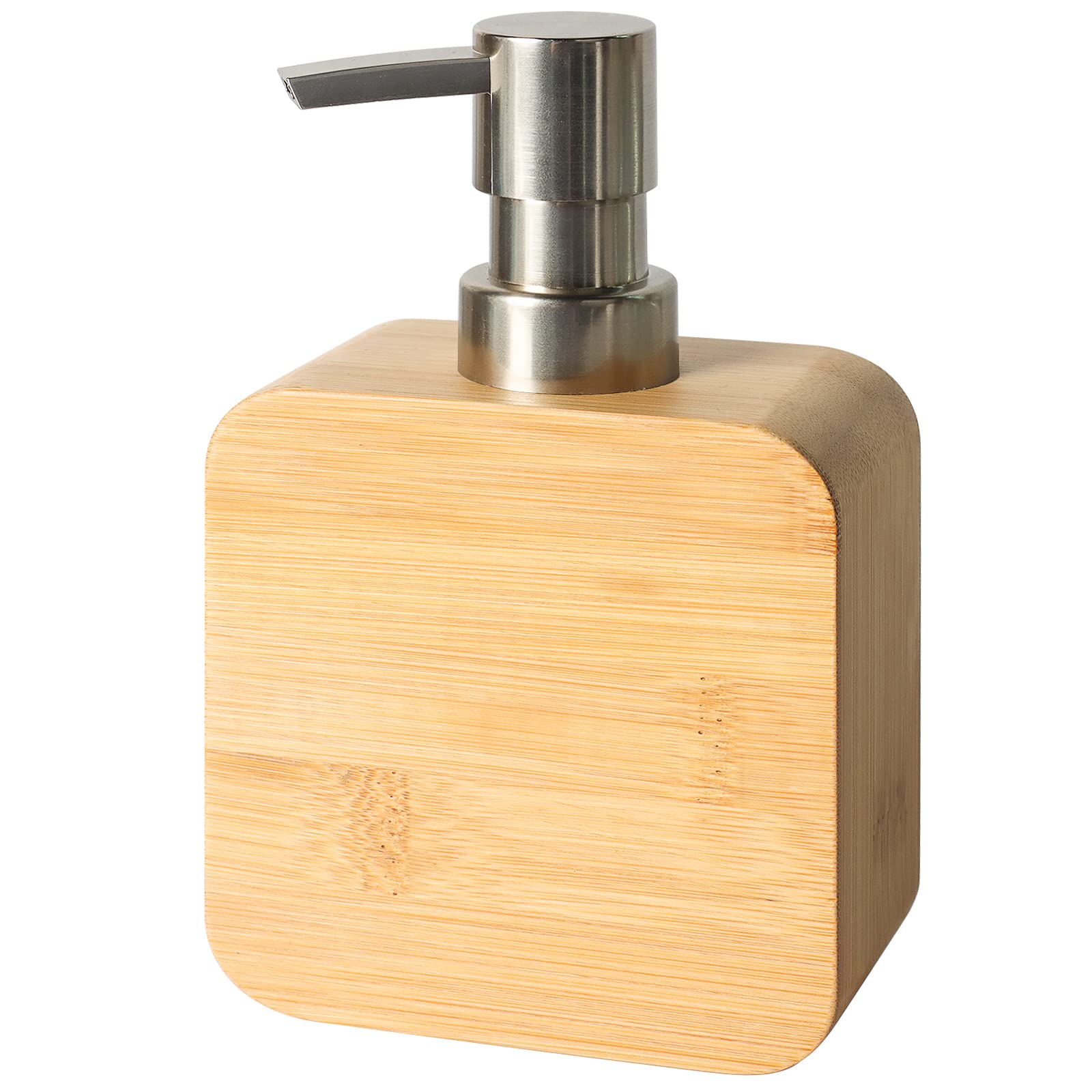 Asashizen Bamboo Soap Dispenser Bathroom, Easy to Fill Washing Up Liquid Dispenser, Refillable Shampoo and Conditioner Bottles with Pump, Hand Gel Dispenser for Kitchen Sink