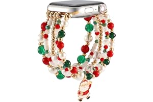 Greaciary Pearl Bracelet Compatible with 40mm Apple Watch band 38mm Series 6 5 Women,Fashion Handmade Elastic Stretch Cute Beaded Strap Replacement