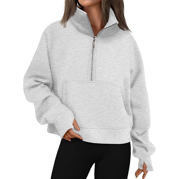 Amazon.com: Quarter Zip Pullover Women Fleece Oversized Hoodie