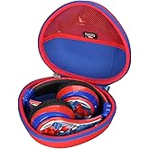 FBLFOBELI Hard Case Compatible with JLab Studio Wireless On-Ear Headphones/eKids Spiderman Wireless Bluetooth Headphones, Protective Shockproof Storage Holder (Red+Blue)