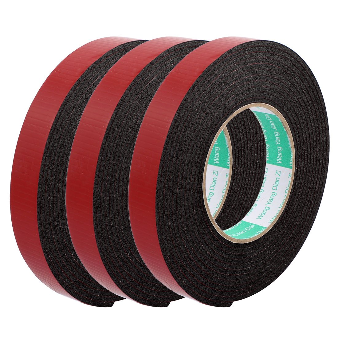 sourcingmap 3pcs 20mm Width 2mm Thickness EVA Double Sided Sponge Foam Tape 5 Meters Length