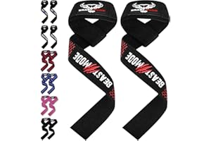 BEAST RAGE Lifting Straps for Weightlifting, Weight Lifting Straps Gym Power Workouts Lifting Wrist Straps Padded Cotton Men Women Support Lifters Deadlift Straps Hard Pull Exercise Straps