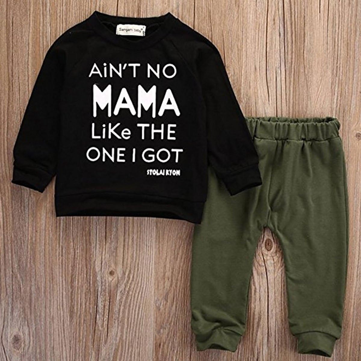 Baby Kids Toddler Boy Printed Tops Pants Leggings Outfits Clothes Set 0-3 Y: Clothing