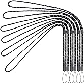 Foshine Lanyards 6 Pack Adjustable Neck Lanyard Black Straps Long For Pen ID Badge Holder Keys Office Cruise