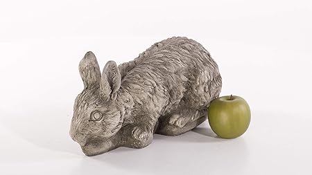 Ceragoo Steinfigur Gartenfigur Frostfest Tierfigur 36cm 10kg Hase Skulptur Steinguss Deko