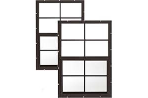 Apple Outdoor Supply W1827BR-BX2 18" W x 27" H Flush Mount Sliding Shed Window, Brown, Tempered Glass, 2 PK
