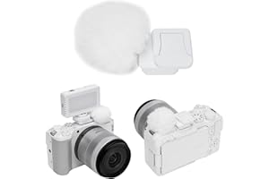 JJC Cold Shoe Wind Muff for Canon EOS R50 V R50V Camera(Not for R50), Furry Windshield with Shoe Adapter Mount Holder for LED
