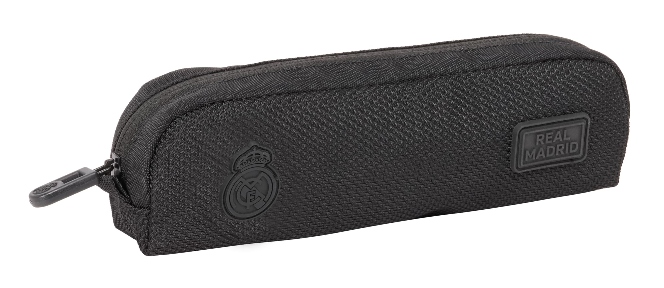 Safta Real Madrid Premium – School Pencil Case with Pocket, Children's Pencil Case, Children's Case, Comfortable and Versatile, Easy Cleaning, 21 x 6 x 4 cm, Black, Black/White, Estándar, Casual