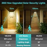 WELALO 188 LED Solar Motion Light 3 Modes IP65 Weatherproof 2 Pack Warm White view 3