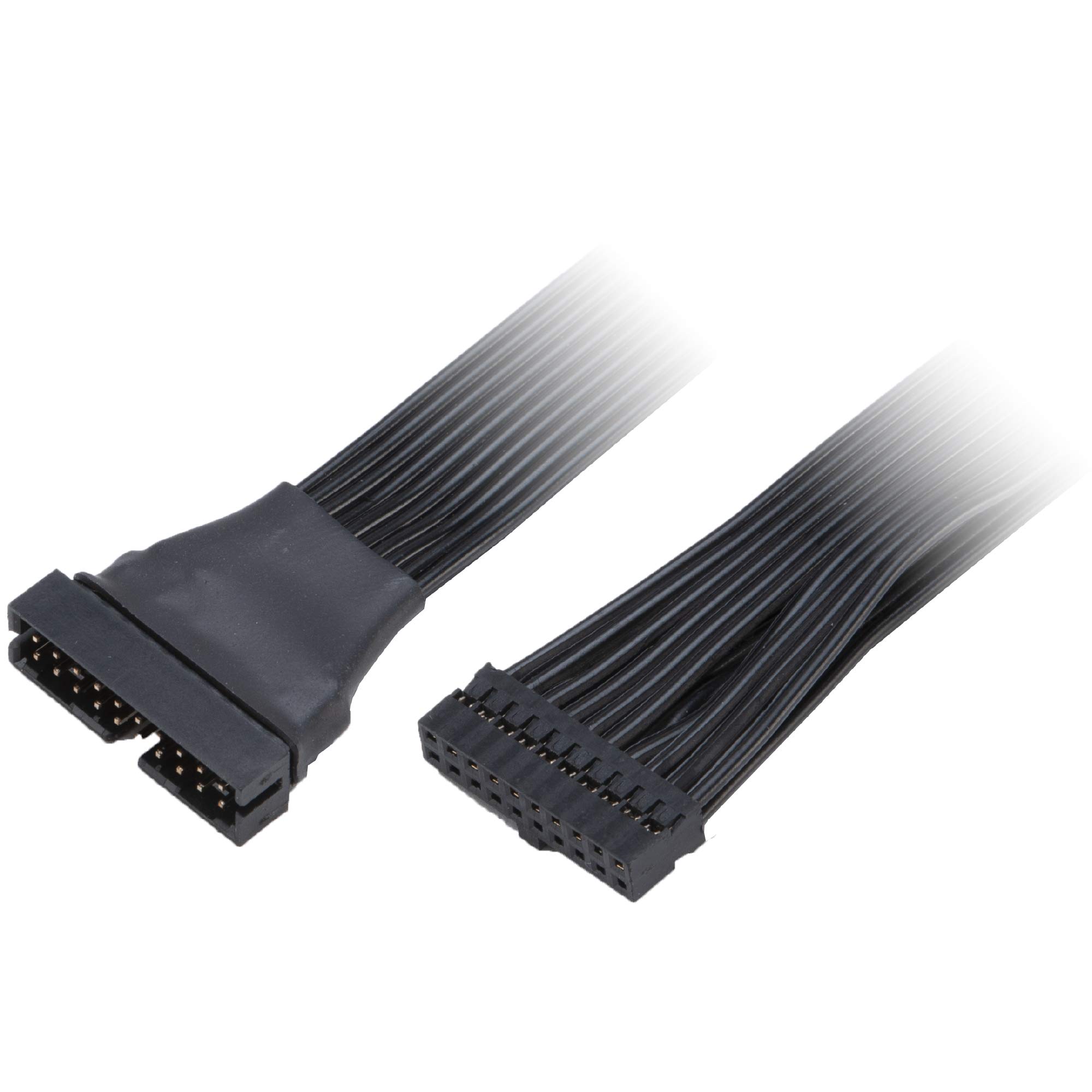 Akasa USB 3.0 19-pin Internal Extension Cable with Low-profile Connector | Male to Female Connection | 15cm | Black | AK-CBUB45-15BK