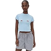 HOMMEGIRLS Women's Homme Girls x Fruit of The Loom Baby Tee with Double Logo