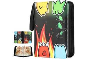 Card Binder, 4-Pocket Sleeves with 400 Cards Holder, Trading Waterproof, Corrugated Lining,Sports Cards Binder, TransparentCo