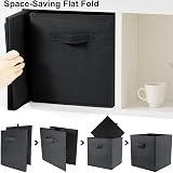 Amazing Tour 8 Pcs Cube Storage Boxes 27x27x27 Foldable Fabric Dark Gray view 7