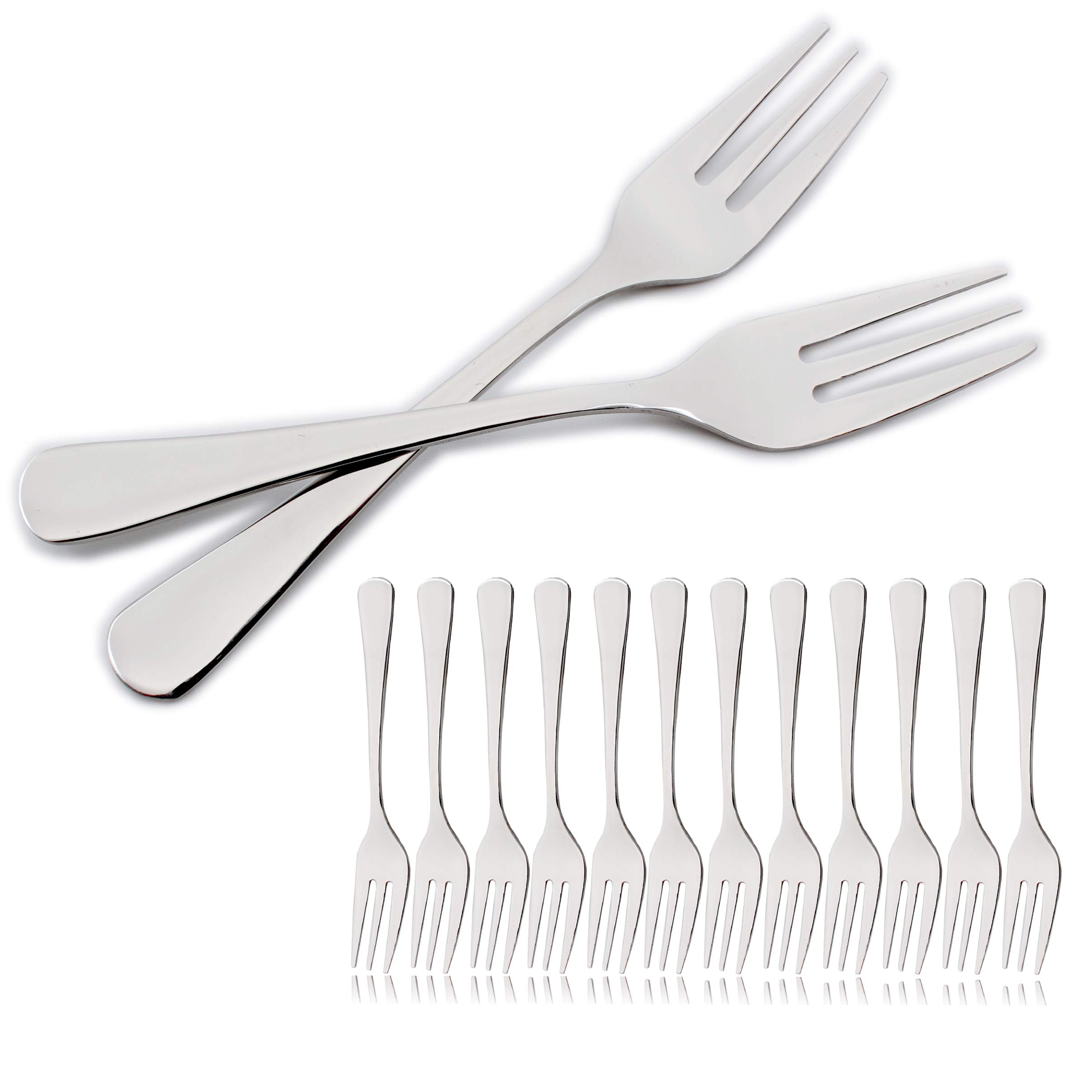 12 Stainless Steel Dessert Forks 14.5 x 2 cm