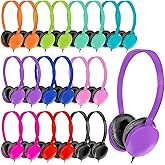 ZNXZXP Classroom Headphones Bulk 30 Pack for School Students,Wholesale Earphones Class Set of Headphones for Students Group Learning, Computer Lab, Library, Online Lesson and Testing Multi Color