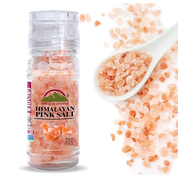 HIMALAYAN CHEF PINK HIMALAYAN SALT, GLASS GRINDER-4.2OZ,5303B