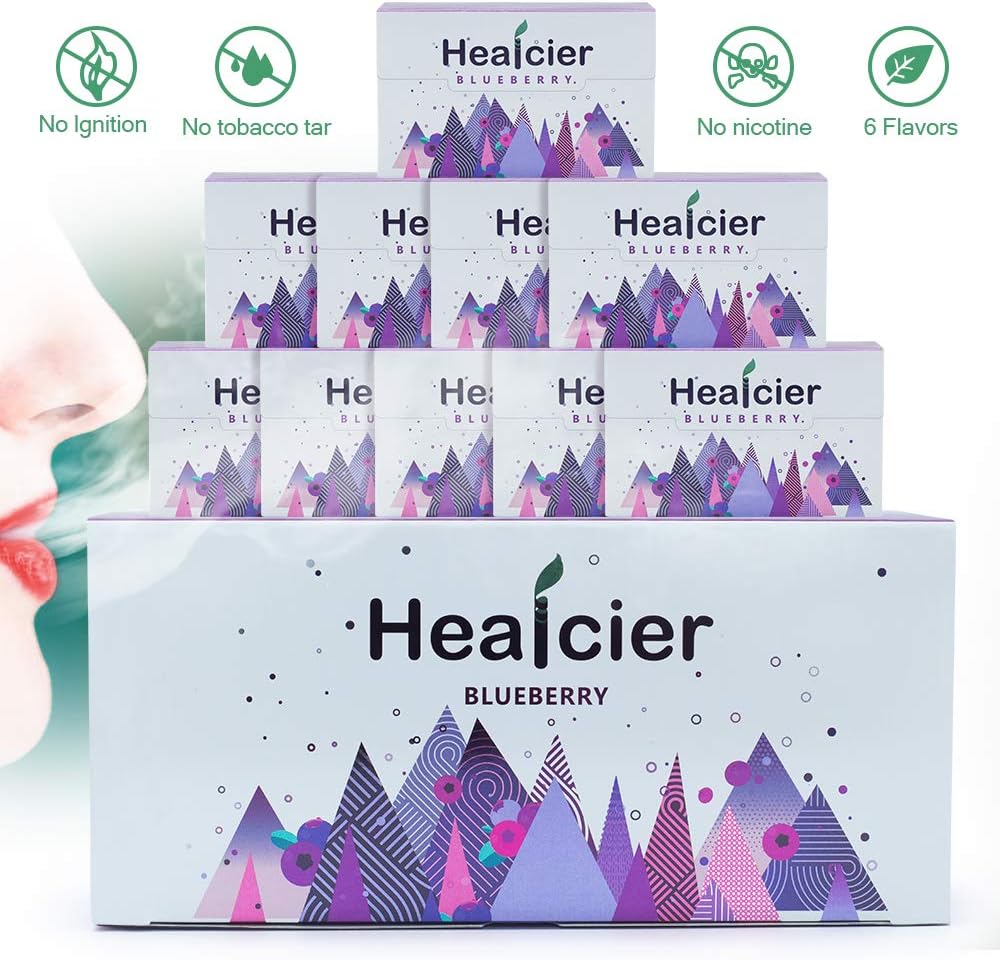 Healcier Stick Heat Stick Extra Tea Sticks Filter Tubes Inhaler no Burn Stick for Heating Device (Blueberry, 10)