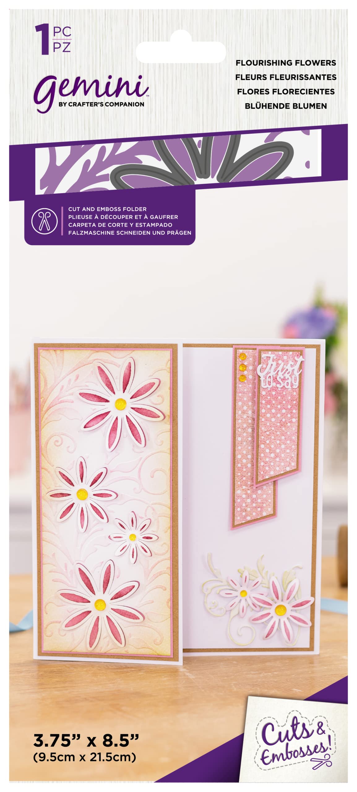 Gemini 3.75" x 8.5" Slimline Cut & Emoss Folder-Flourishing Flowers