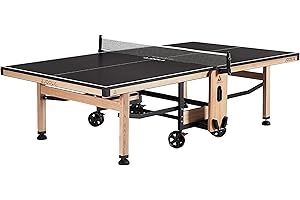 JOOLA Madeira Indoor Table Tennis Table - Wood & Steel Contemporary Design - Regulation Size High-End Ping Pong Table with Bu