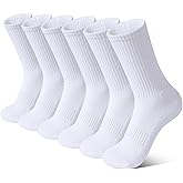BOOPH 6 Pairs Kids Crew Socks Boys Girls Athletic Cushioned Hiking Socks Warm Soft Running Socks