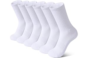 BOOPH 6 Pairs Kids Crew Socks Boys Girls Athletic Cushioned Hiking Socks Warm Soft Running Socks
