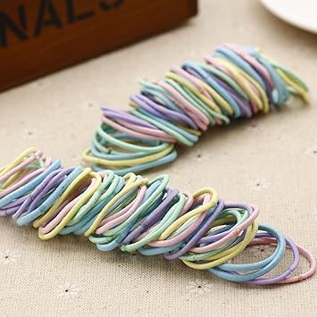 100pcs Elastic Rope Women Girl Kid Hair Ties Ponytail Holder Head