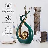 Misvayli Ceramic Abstract Art Statue Decor Green Modern Sculpture Home Table view 6