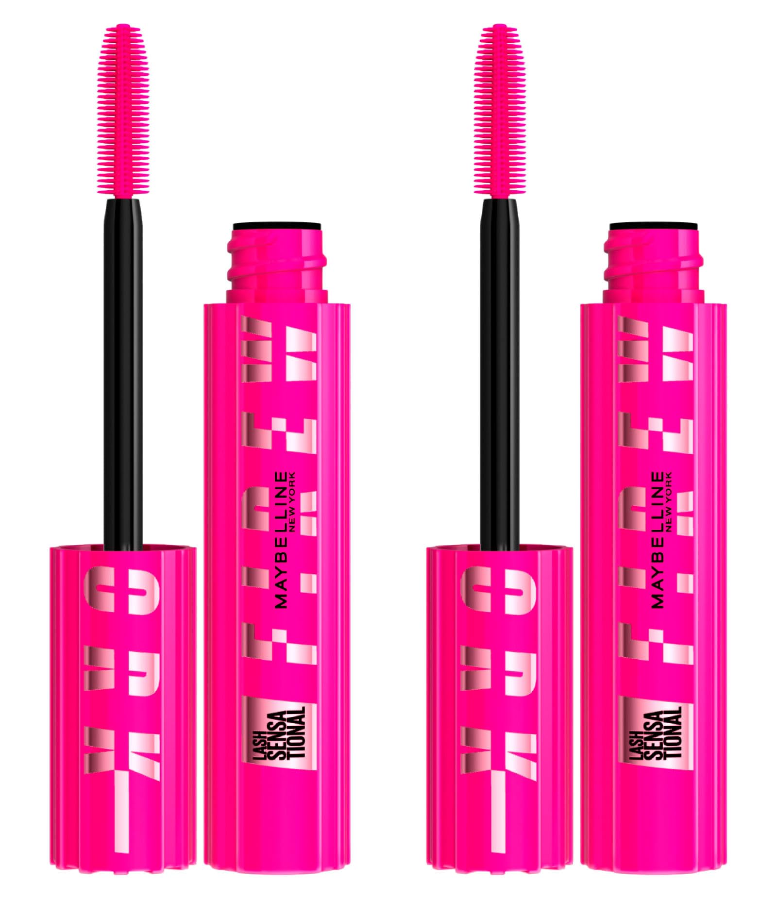 Maybelline New York Mascara Sensational Firework Eyelashes Volume and Opening of the Look Brush with Spiral Bristles Pro Gel Formula Vitamin B5 24H Hold - 2 cosmetics of 10ml
