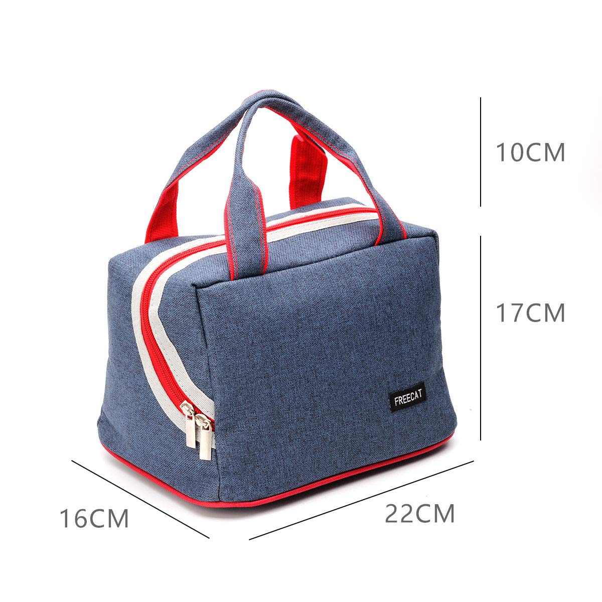 Lunch Bag Insulated Lunch Box Denim Tote Bag Reusable Lunch Containers with Zip Closure Lunch Organizer for Women Men Kids Boys Girls,School Work Office