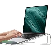 JCZT Clear Acrylic Laptop Stand for Desk, Laptop Riser with Wrist Rest | Ergonomic Detachable Portable Laptop Stand for Desk, Notebook Holder Compatible with MacBook Air Pro, All 10-17'' Laptops