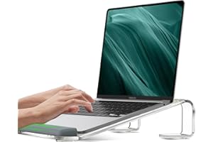 JCZT Clear Acrylic Laptop Stand for Desk, with Wrist Rest, Ergonomic Detachable Mount Compatible with 10-17'' All Laptops Such as MacBook Air Pro/HP/Dell/Lenovo