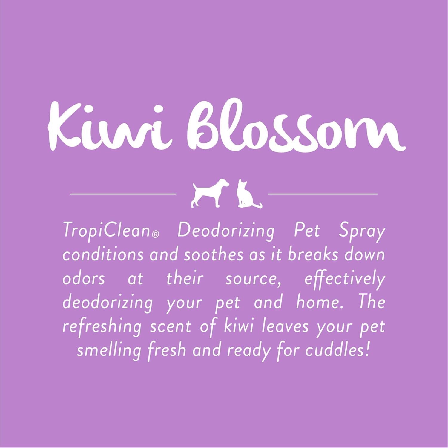 TropiClean Kiwi Blossom Deodorizing Spray for Pets, 8oz - Made in USA - Helps Break Down Odors to Effectively Deodorize Dogs and Cats, Paraben Free, Dye Free
