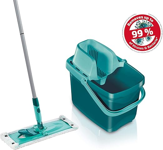 Leifheit Set Combi M Micro Duo Met Tapijtvriendelijke Wisser 12 Liter Reinigingsemmer Hoogreinigende Mop Voor Tegels En Laminaat Met Kliksysteem Groen 27 5 X 25 5 X 46 5 Cm Amazon Nl