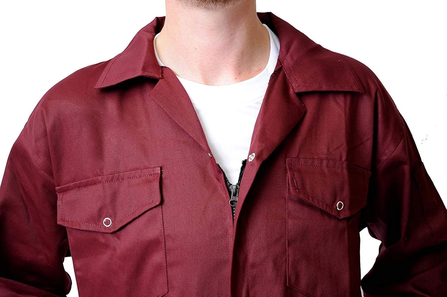burgundy boiler suit