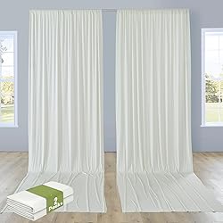Htper 10x12 ft Ivory Backdrop Curtain Panels for