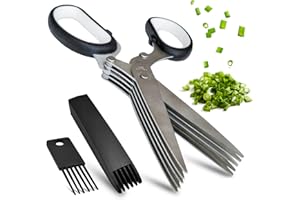 KT DEALS Herb Scissors Set - Kitchen Scissors With 5 Blades, Kitchen Gadgets Tools for Food Spices Cutting Shredded Lettuce, Cilantro Fresh, Green Onion and more