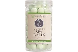 Ginger Lily Farms Botanicals Manicure Spa Balls, Green Tea Lemongrass, Skin Softening Natural and Organic Ingredients, 80-Count