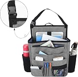 Luxja Front Car Seat Organizer Backpack with Laptop Sleeve Black Grey view 3