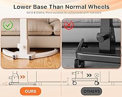 JOY worker Foldable Mobile Standing Desk, Pneumatic