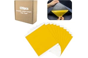 Carpet Tile Tape Double Sided 5" X 5", 120 Tabs per Pack, Double-Sided Carpet Tape, No Residue Carpet Tiles Tape,Adhesive Con
