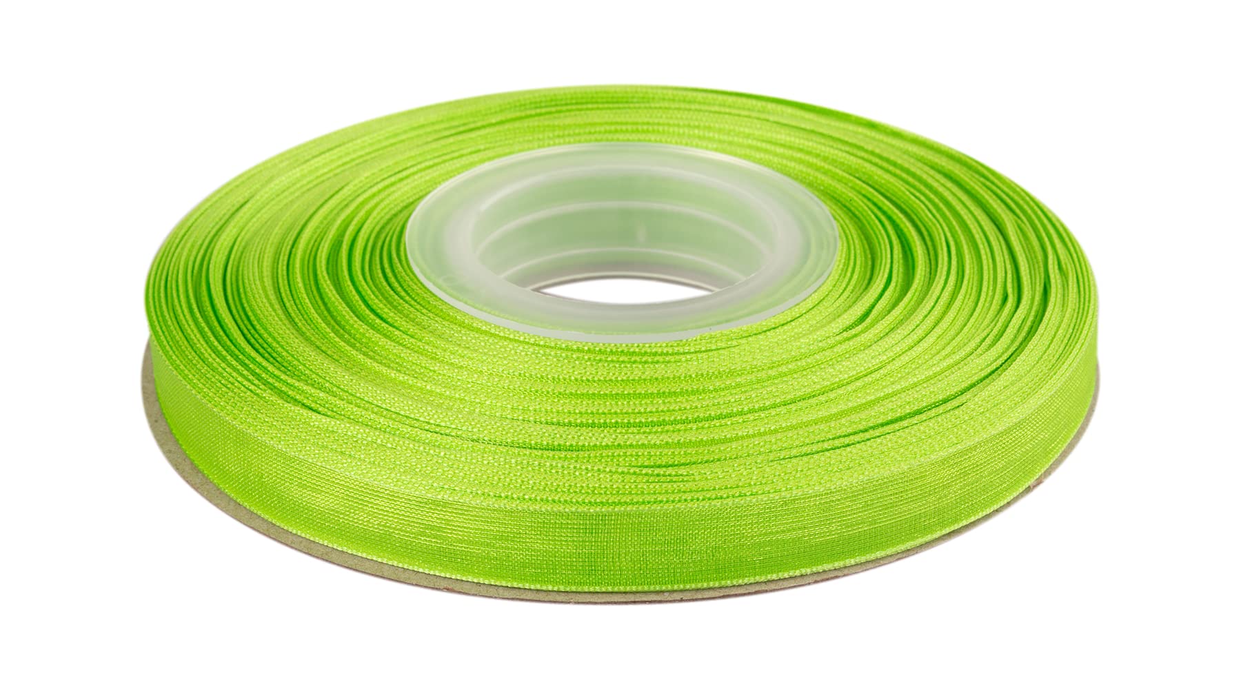 Ribbonitlux 9mm Sheer Organza Ribbon, Apple Green Shimmer Chiffon Ribbon 45M-Roll, Ideal for Wedding Events Christmas Decaration Making Floral Bouquets DIY Crafts