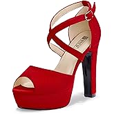 IDIFU Women's Platform Chunky High Heels Dress Sandals Peep Toe Ankle Strap Wedding Party Evening Shoes for Women Bride