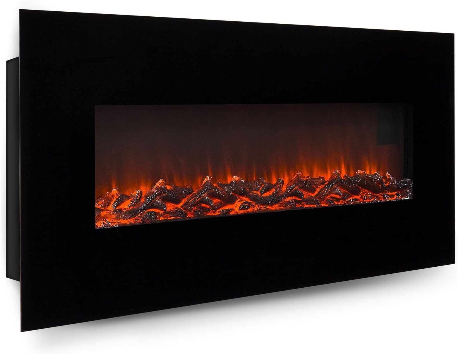 NEW 50" Electric Wall Mounted Fireplace Heater W/ Adjustable Heating Metal, Glass