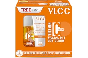 VLCC Vitamin C Facial Kit - Includes 6 Skin Care Products - Face Wash, Face Scrub, Massage Cream, Serum, Mask and Gel with Hy