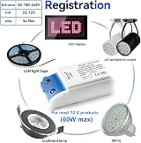 MEKEET LED Transformer 60W 12V DC Power Supply 5A 100-240V AC IP44 view 2